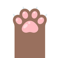 Dog and cat paws with sharp claws. cute animal footprints