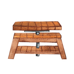 easel or sculpture standing watercolor for decoration on artist studio and sculpture work.