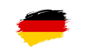 Creative hand drawn grunge brushed flag of Germany with solid background