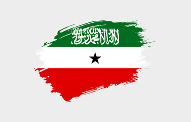 Creative hand drawn grunge brushed flag of Somaliland with solid background