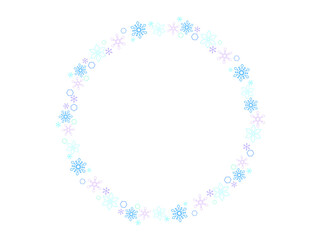 雪の結晶を寄せ集めたフレームイラスト