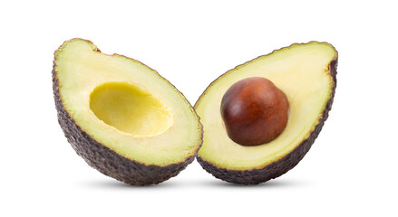 Half avocado isolated on transparent (PNG)