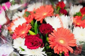 Close-up of flower bouquets 