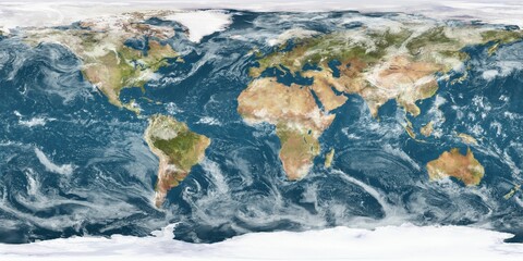 Sattelite view world map