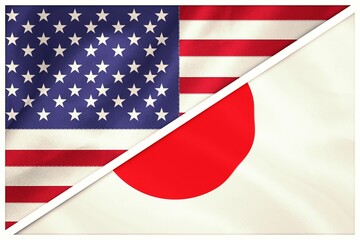 Flags of Japan and America