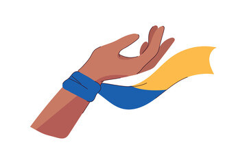 ukraine no war, hand with flag