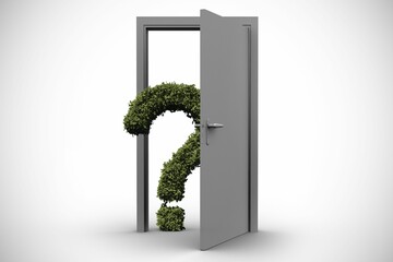 Obraz premium Question mark out of topiary at doorway