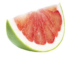 Red Pomelo isolated on white background, Fresh Red Pomelo citrus fruit on white background PNG file.