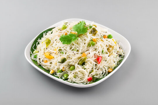 South Indian breakfast dish Shavige bath or Vermicelli or Semiya Upma or Indian rice noodles
