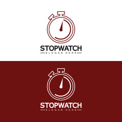 Stopwatch timer logo design vector icon symbol illustration template