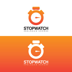 Stopwatch timer logo design vector icon symbol illustration template