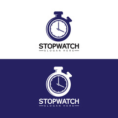 Stopwatch timer logo design vector icon symbol illustration template