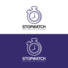 Stopwatch timer logo design vector icon symbol illustration template