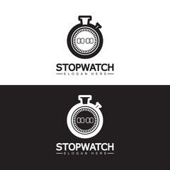 Fototapeta na wymiar Stopwatch timer logo design vector icon symbol illustration template