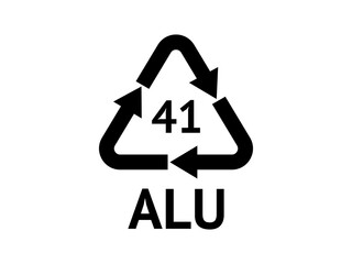 Fototapeta premium Metal Recycling codes. Recycling symbol on an isolated background. Mobius tape. Special icon for sorting and recycling. Secondary use. Vector illustration for Packaging Marking.
