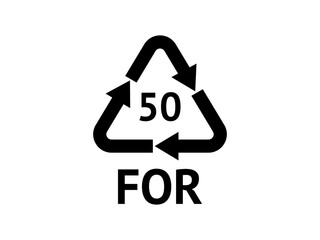 Organic Recycling codes. Recycling symbol on an isolated background. Mobius tape.
Special icon for sorting and recycling. Secondary use. Vector illustration for Packaging Marking.