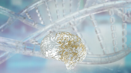 The crystal brain on sci backgrounders  3d rendering