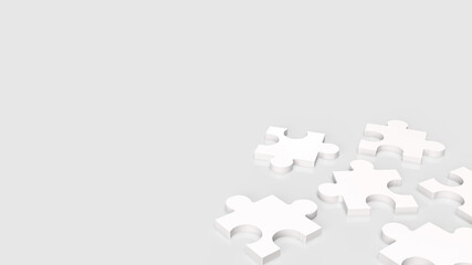 The white jigsaw for abstract or business concept  3d rendering