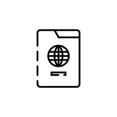 Passport, Travel, Business Line Icon Vector Illustration Logo Template. Suitable For Many Purposes.