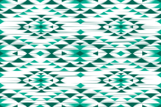 Fabric ethnic ikat pattern art. Geometric ethnic ikat seamless pattern in tribal. Design for background, wallpaper, illustration, fabric, clothing, carpet, textile, batik, embroidery.