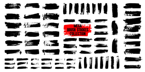 Mega collection of vector brush strokes