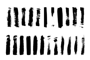 Set of vector brush strokes