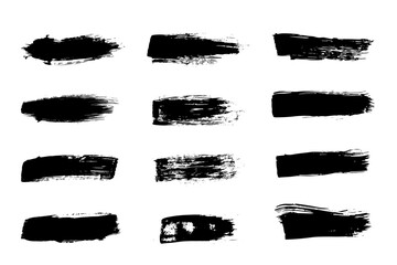 Set of vector brush strokes