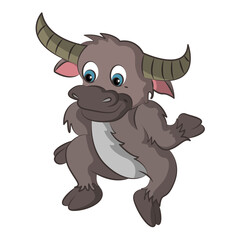 buffalo cartoon design on transparent background