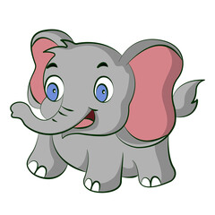elephant cartoon design on transparent background