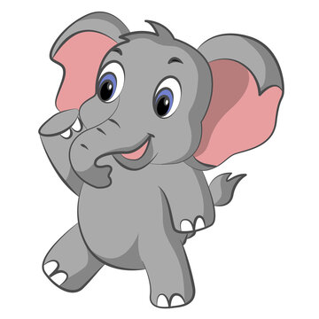 elephant cartoon design on transparent background