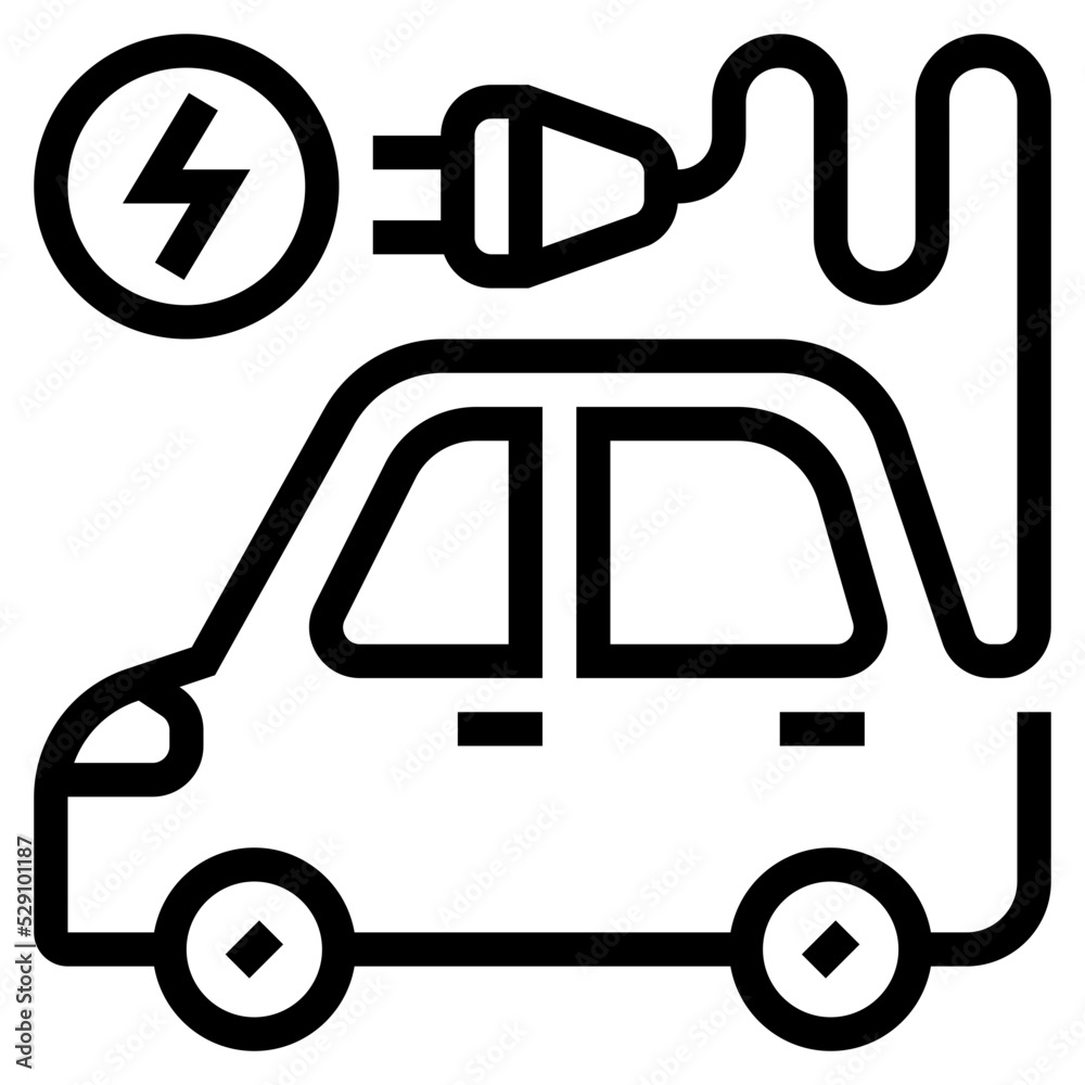 Poster electric vehicle icon