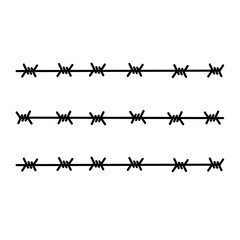 barbed wire flat vector illustration clipart isolated on white background