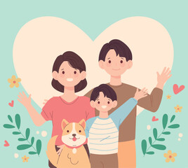 Obraz na płótnie Canvas happy family korean
