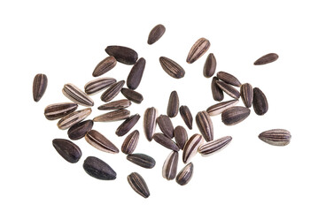 Whole Sunflower Seeds Isolated on White