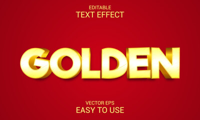 Gold Editable 3d text effect style red background