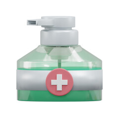 3d render hand sanitizer bottle pump icon