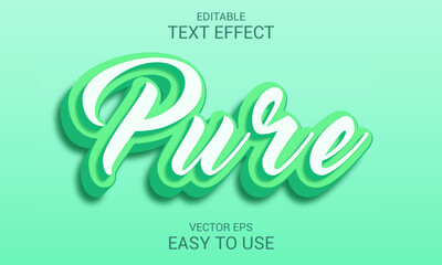 Pure Editable 3d text effect style 