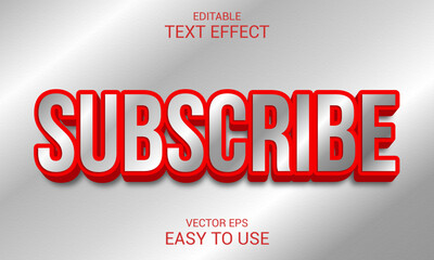 Subscribe Editable 3d text effect style 