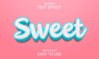 Sweet Editable 3d text effect style 