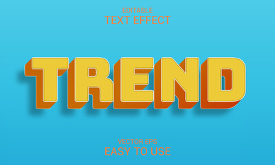Trend Editable 3d text effect style yellow