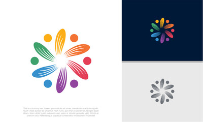 Global Community Logo Icon Elements Template. Community human Logo template vector. Community health care. Abstract Community logo. Human Resources Consulting Company.
