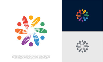 Global Community Logo Icon Elements Template. Community human Logo template vector. Community health care. Abstract Community logo. Human Resources Consulting Company.