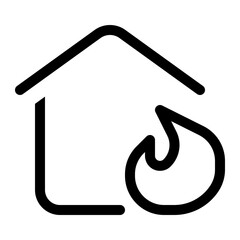 home fire outline icon vector