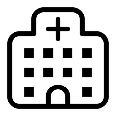 Obraz premium hospital outline icon vector
