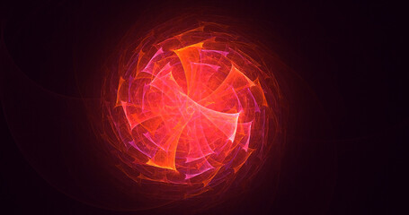 3D rendering abstract multicolor fractal light background