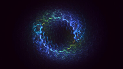 3D rendering abstract multicolor technology fractal light background