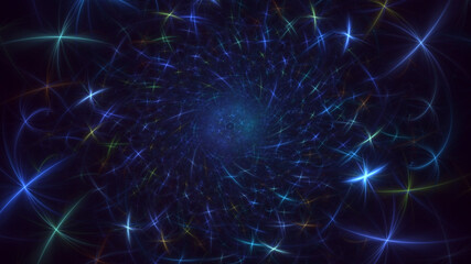 3D rendering abstract multicolor technology fractal light background