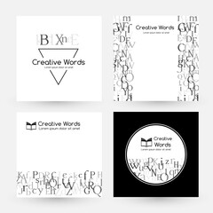 Letters. English alphabet design collection. Vector illustrations for students and children education classes and language lessons advertising.