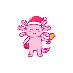 Cute axolotl design celebrate christmas