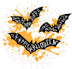 Halloween retro hand lettering poster.